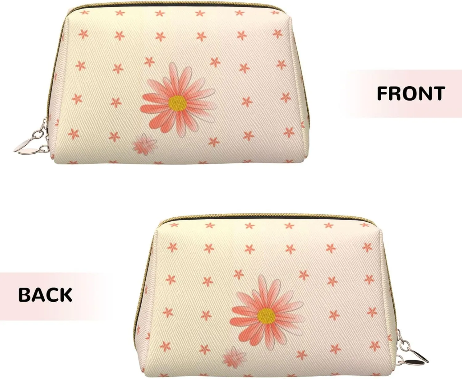 Cartoon Chrysanthemummakeup Bag Organizer,Toiletry Cosmetic Bag,Zipper Pouch Brushes Storage Case(Large)