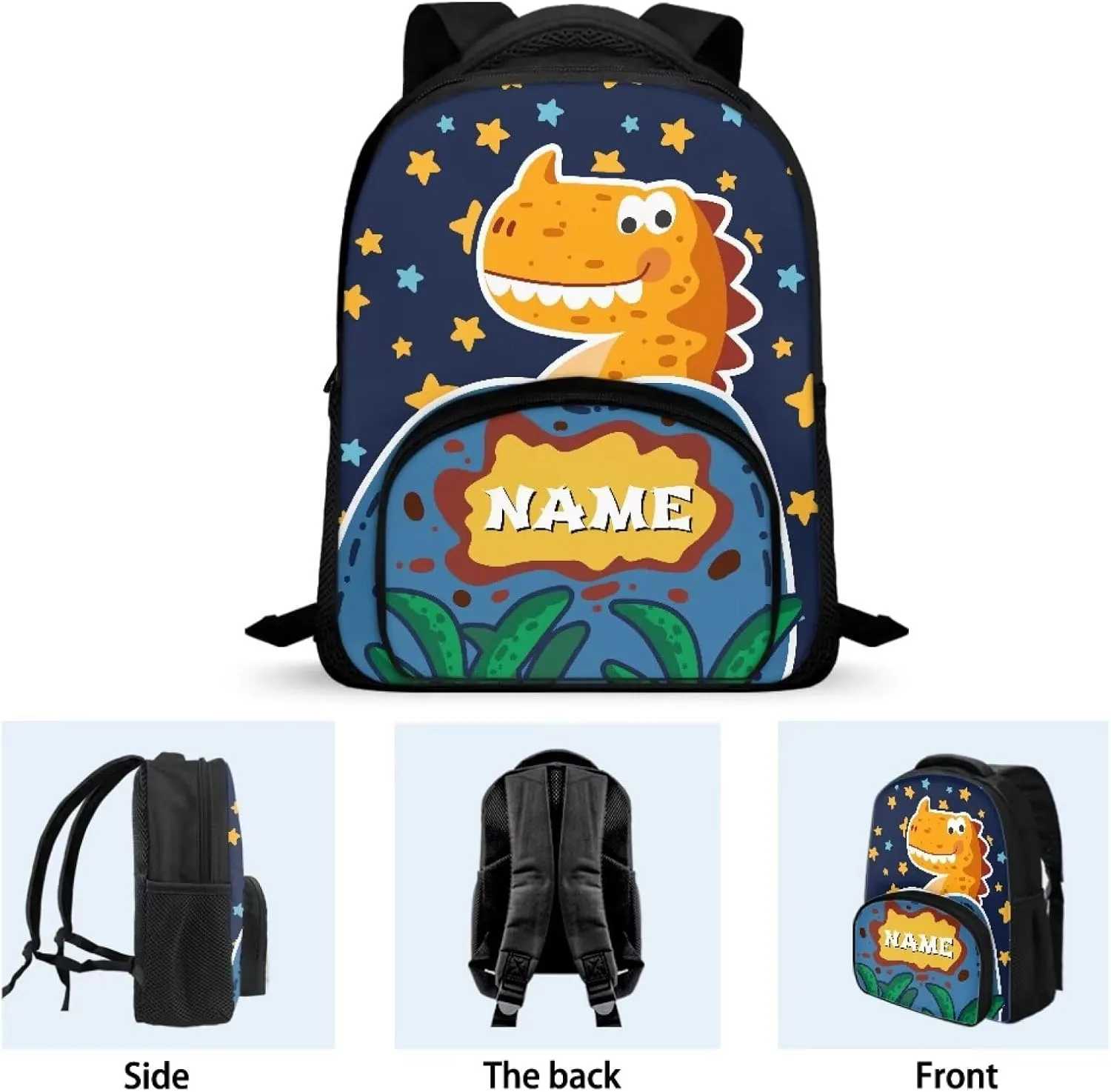 Cartoon Dinosaur and Star Preschool Toddler Backpack for Boys Girls, Children's School Mini Backpack for School and Travel, Kindergarten Elementary Kids Bag