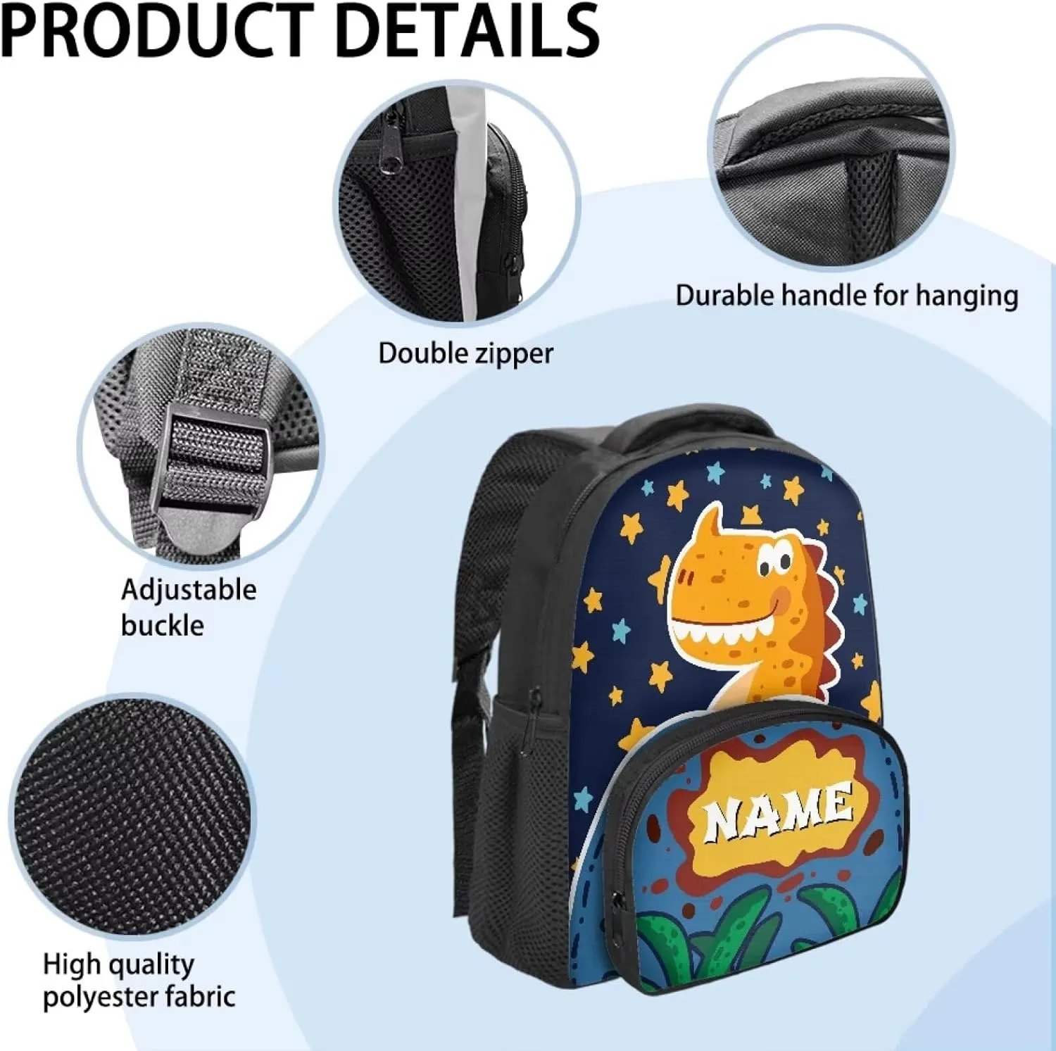 Cartoon Dinosaur and Star Preschool Toddler Backpack for Boys Girls, Children's School Mini Backpack for School and Travel, Kindergarten Elementary Kids Bag