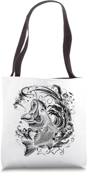 Cartoon Fishing Tote Bag