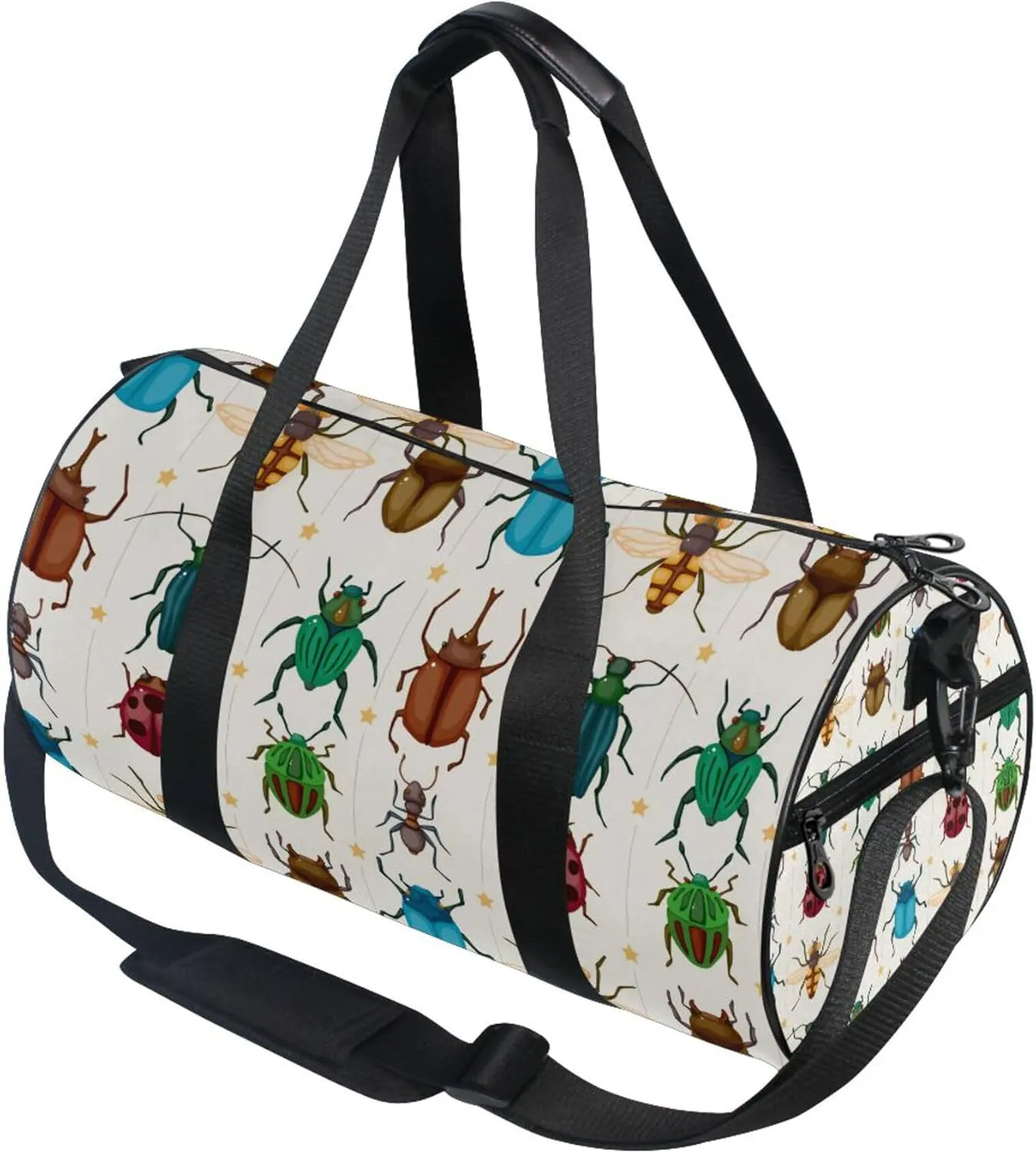 Cartoon Insect Bug Beetles Duffle Bag Gym Fitness Bag Sports Travel Workout Gymnastics Dance Bag