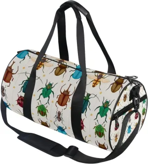 Cartoon Insect Bug Beetles Duffle Bag Gym Fitness Bag Sports Travel Workout Gymnastics Dance Bag