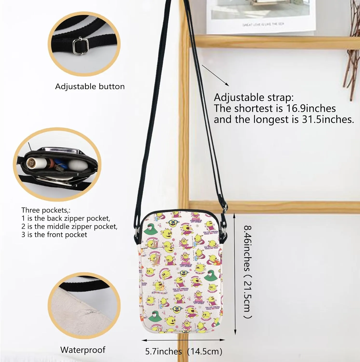 Cartoon Inspire Crossbody Bag Cartoon Princes Lover Gift Mom Meme Cartoon Princes Shoulder Bag Mona Inspire Merch