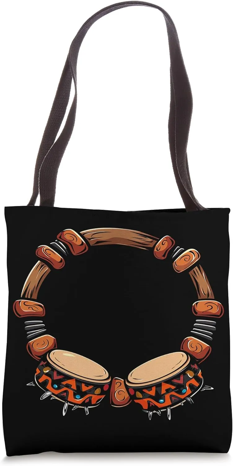 Cartoon Tambourine Vector Tote Bag