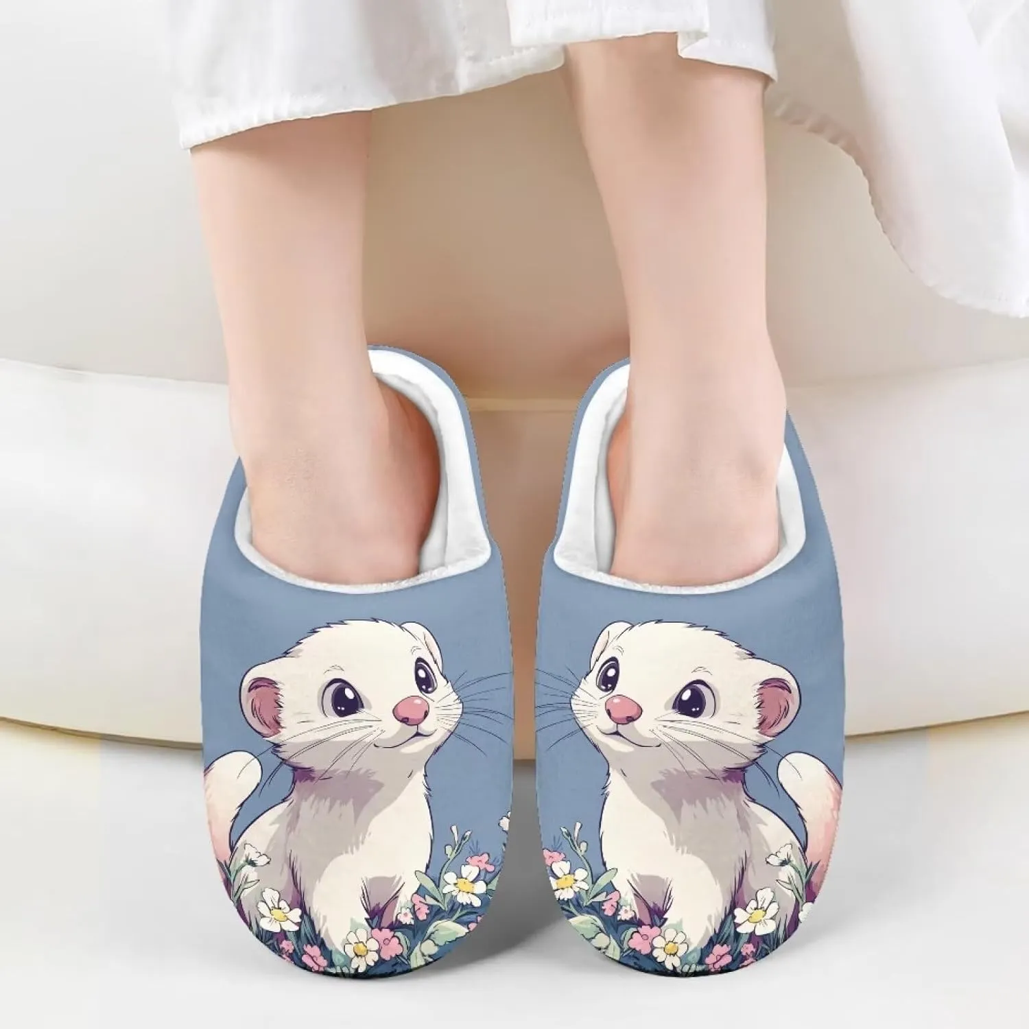 Cartoon Winter Plush Warm Slippers for Kids Boys Girls Slip On House Slippers Flannel Fuzzy Indoor Shoes SizeUS 9-15