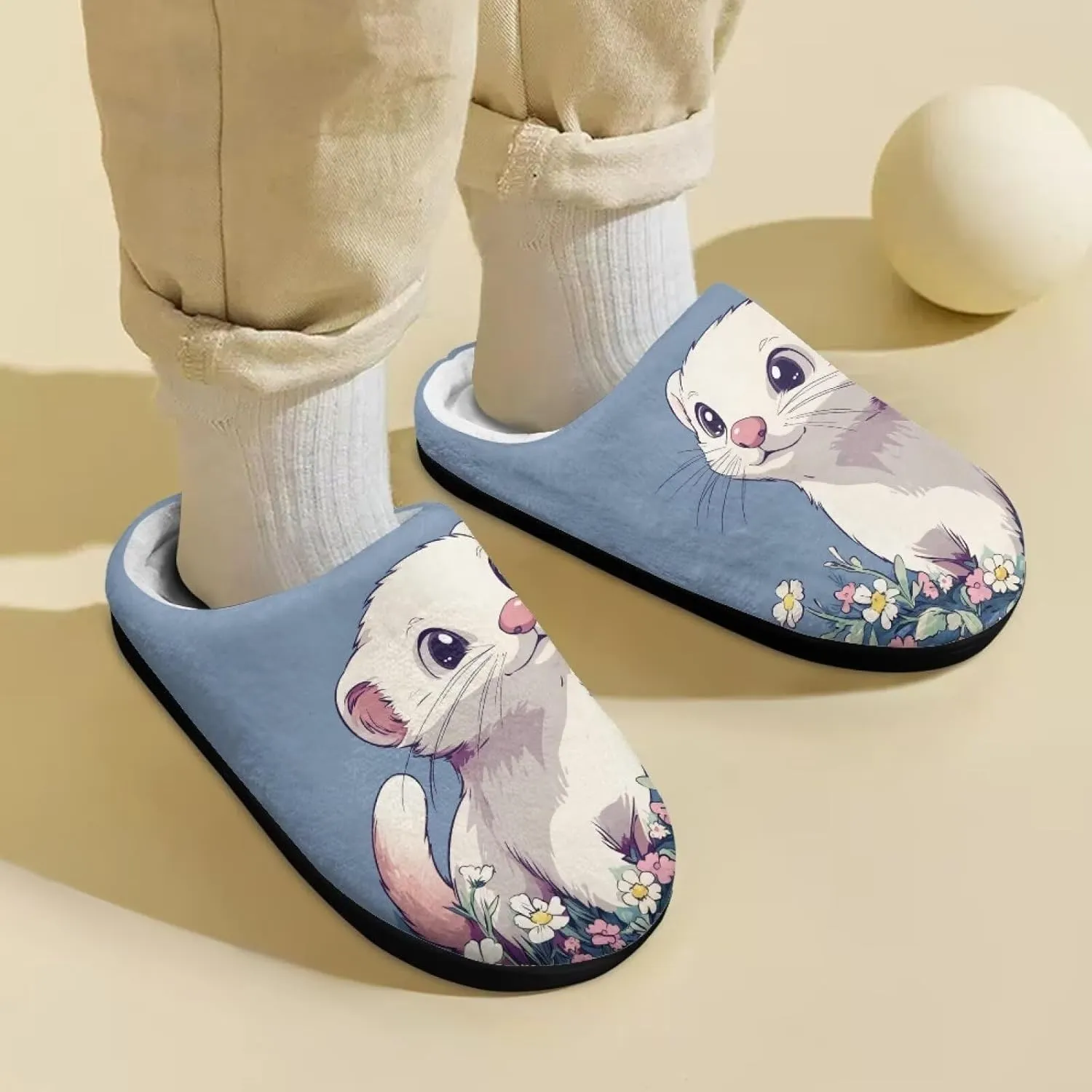 Cartoon Winter Plush Warm Slippers for Kids Boys Girls Slip On House Slippers Flannel Fuzzy Indoor Shoes SizeUS 9-15