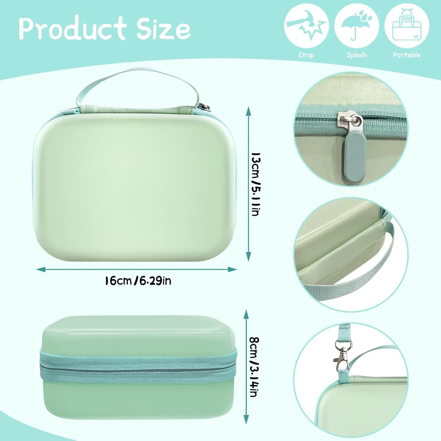 Case Compatible with Yoto Mini Kids Bluetooth Audio Player, Travel Storage Holder for Children’s Speaker Plays Stories Music Podcast Radio Cards (Bag Only)- (Light Green)