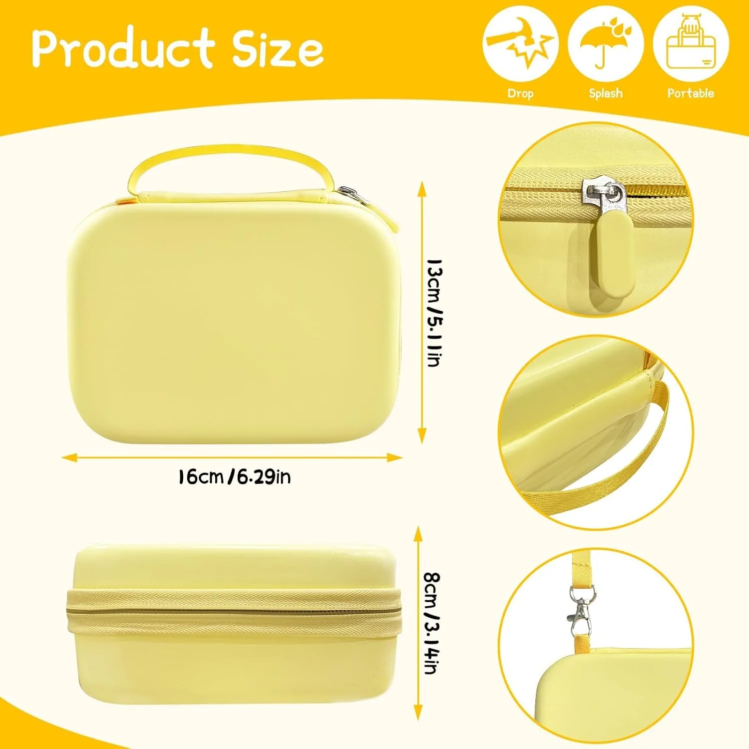Case Compatible with Yoto Mini Kids Bluetooth Audio Player, Travel Storage Holder for Children’s Speaker Plays Stories Music Podcast Radio Cards (Bag Only)- (Yellow)
