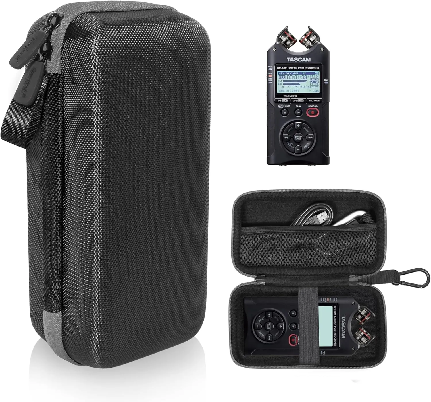 CaseSack Case for Tascam DR-40X Four Track Handheld Recorder and USB Interface