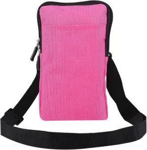Cell Phone Belt Clip Bag for Men, Mobile Phone Shoulder Holster, Women Men Zipper Cell Phone Crossbody Sling Bag Shoulder Messenger Bag Smartphone Waist Pack with Card Holder Belt Loop Pouch Pocket