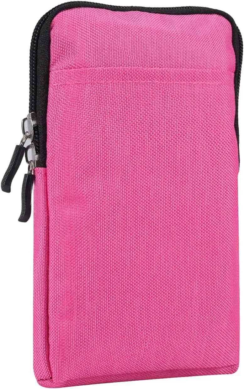Cell Phone Belt Clip Bag for Men, Mobile Phone Shoulder Holster, Women Men Zipper Cell Phone Crossbody Sling Bag Shoulder Messenger Bag Smartphone Waist Pack with Card Holder Belt Loop Pouch Pocket