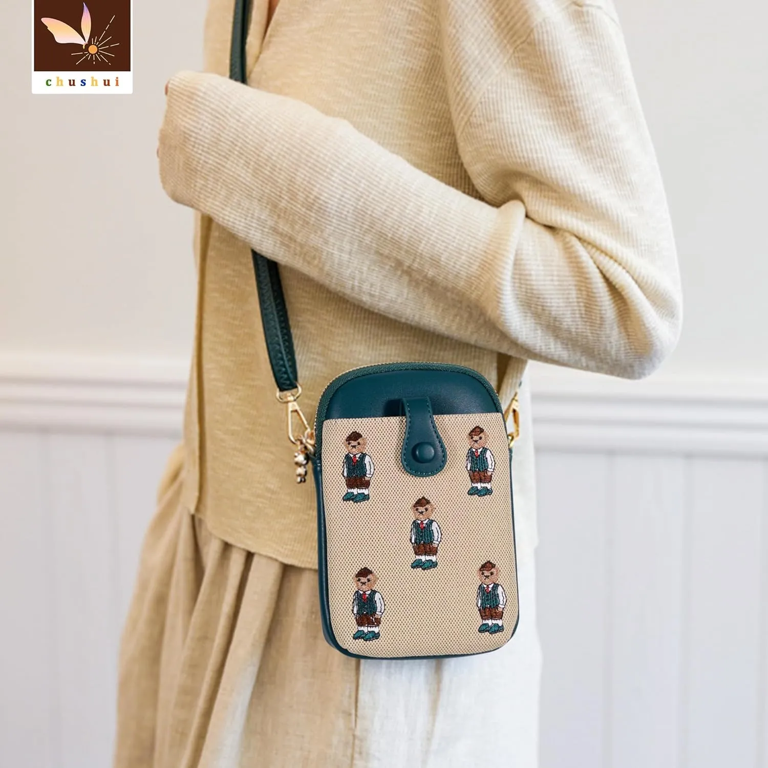 Cell Phone Purse,Small Crossbody Bag for Women,Cute Leather Handbag with Adjustable Strap for Travel Work Daily