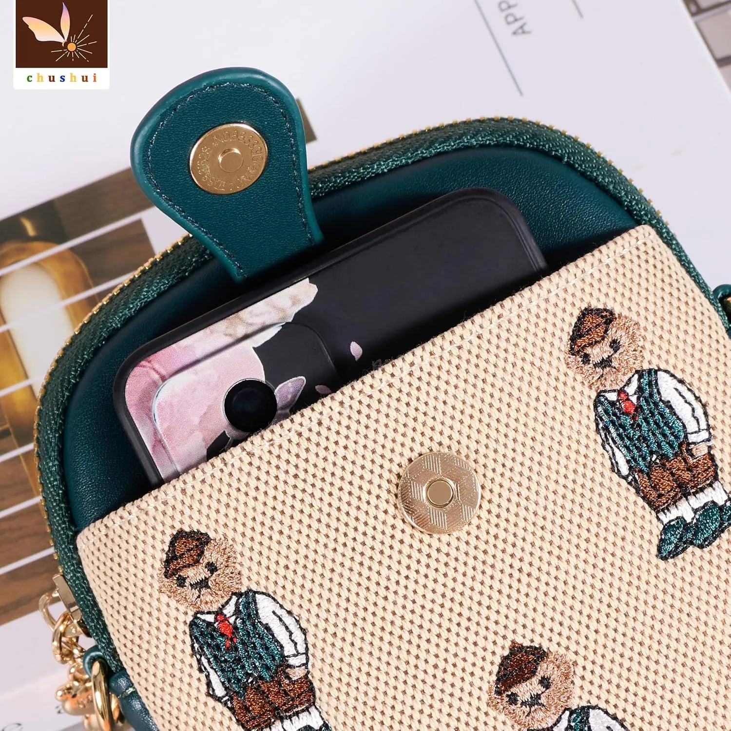 Cell Phone Purse,Small Crossbody Bag for Women,Cute Leather Handbag with Adjustable Strap for Travel Work Daily