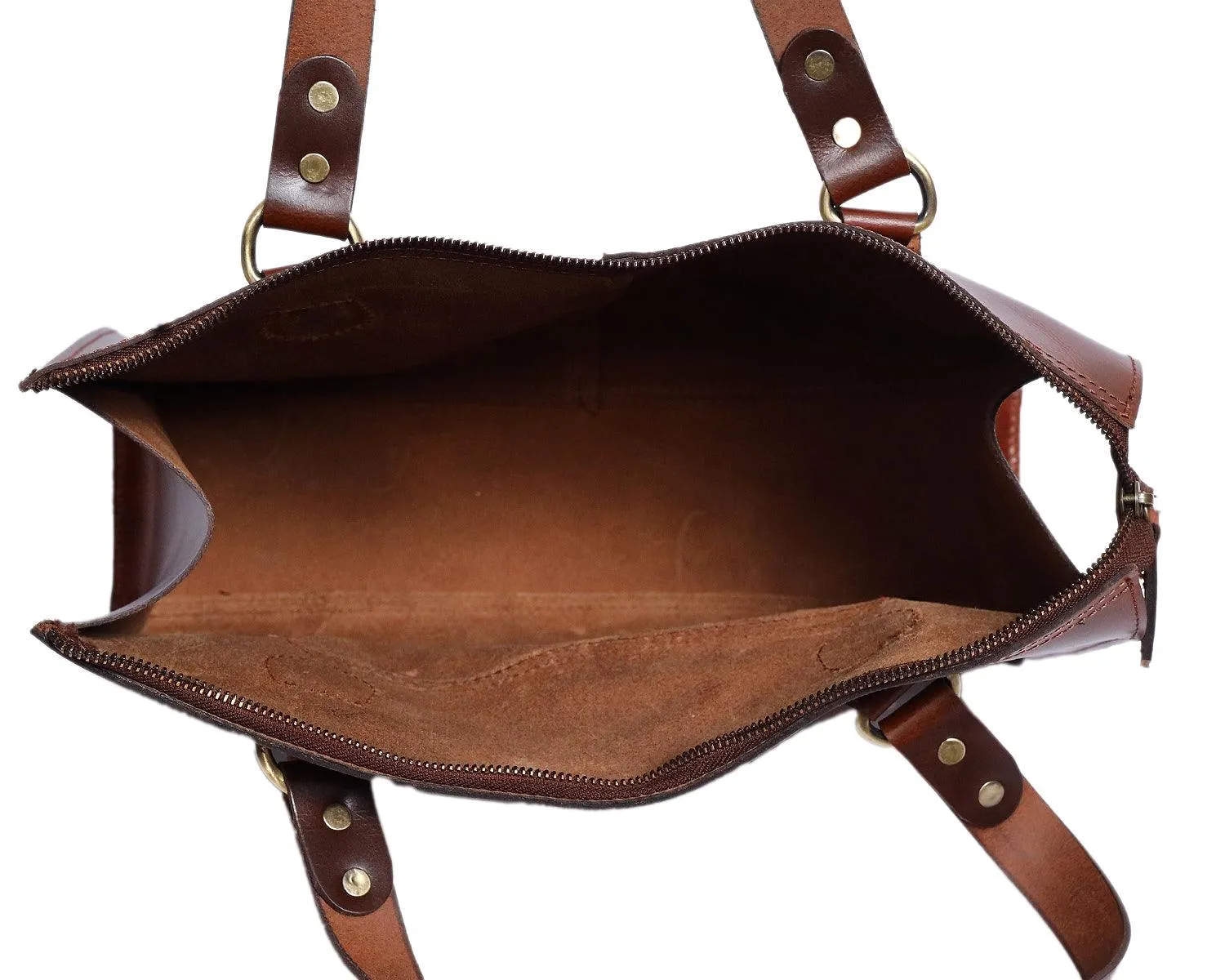 Celtic brown color pure leather tote bag for office use, Art: BG-1468