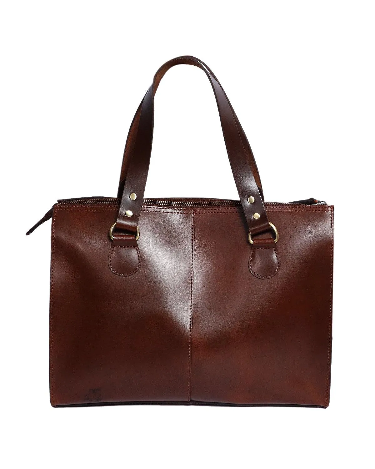 Celtic brown color pure leather tote bag for office use, Art: BG-1468