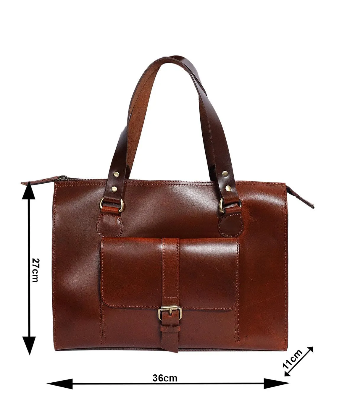 Celtic brown color pure leather tote bag for office use, Art: BG-1468