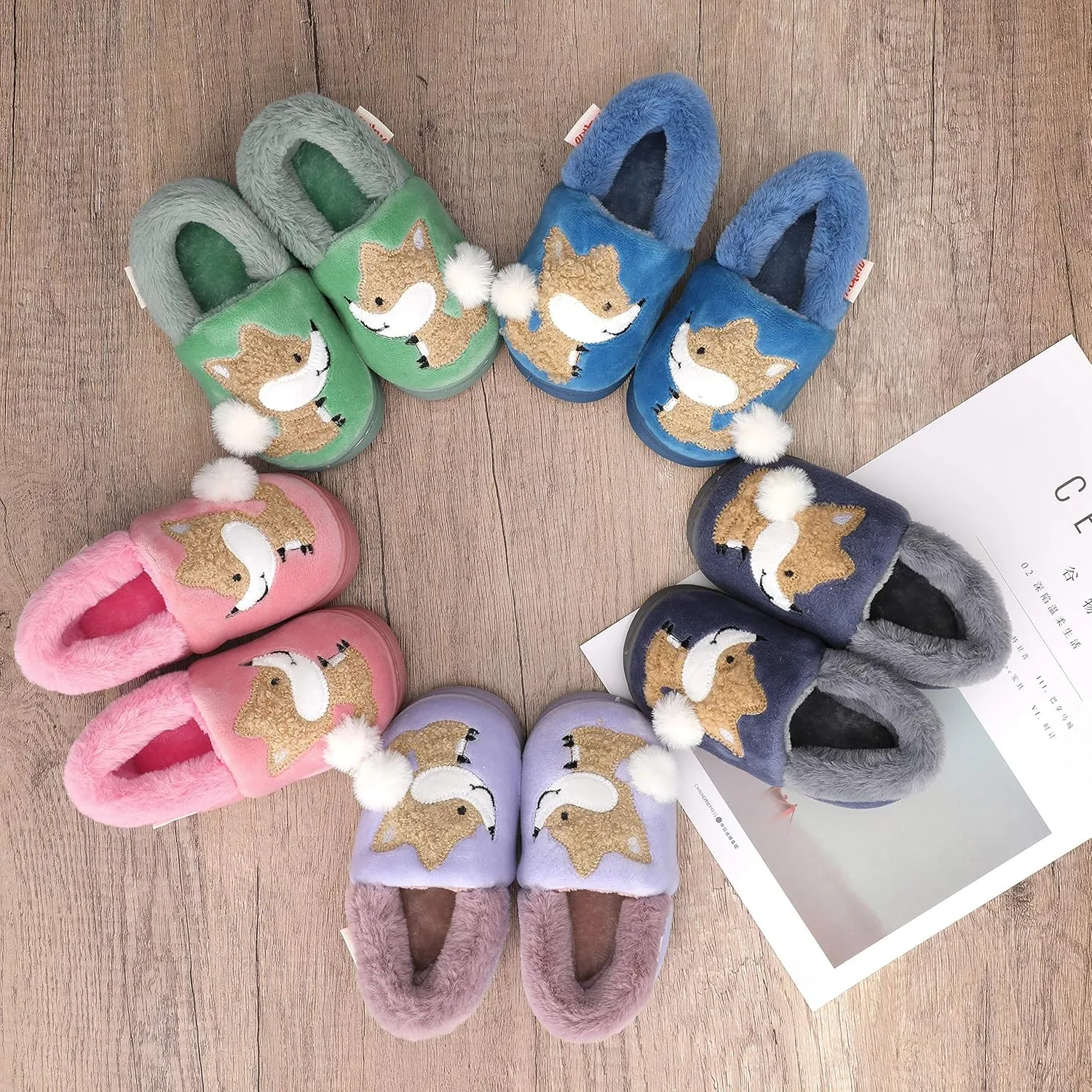 Centipede Demon Plush Warm Slippers for Girls Boys Kids Toddlers Winter Fur Lined Indoor House Home Shoes