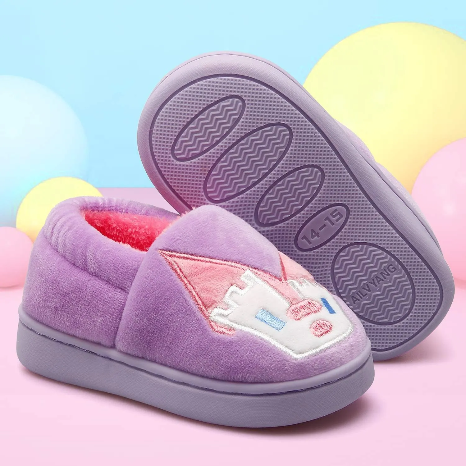 Centipede Demon Plush Warm Slippers for Girls Boys Kids Toddlers Winter Fur Lined Indoor House Home Shoes