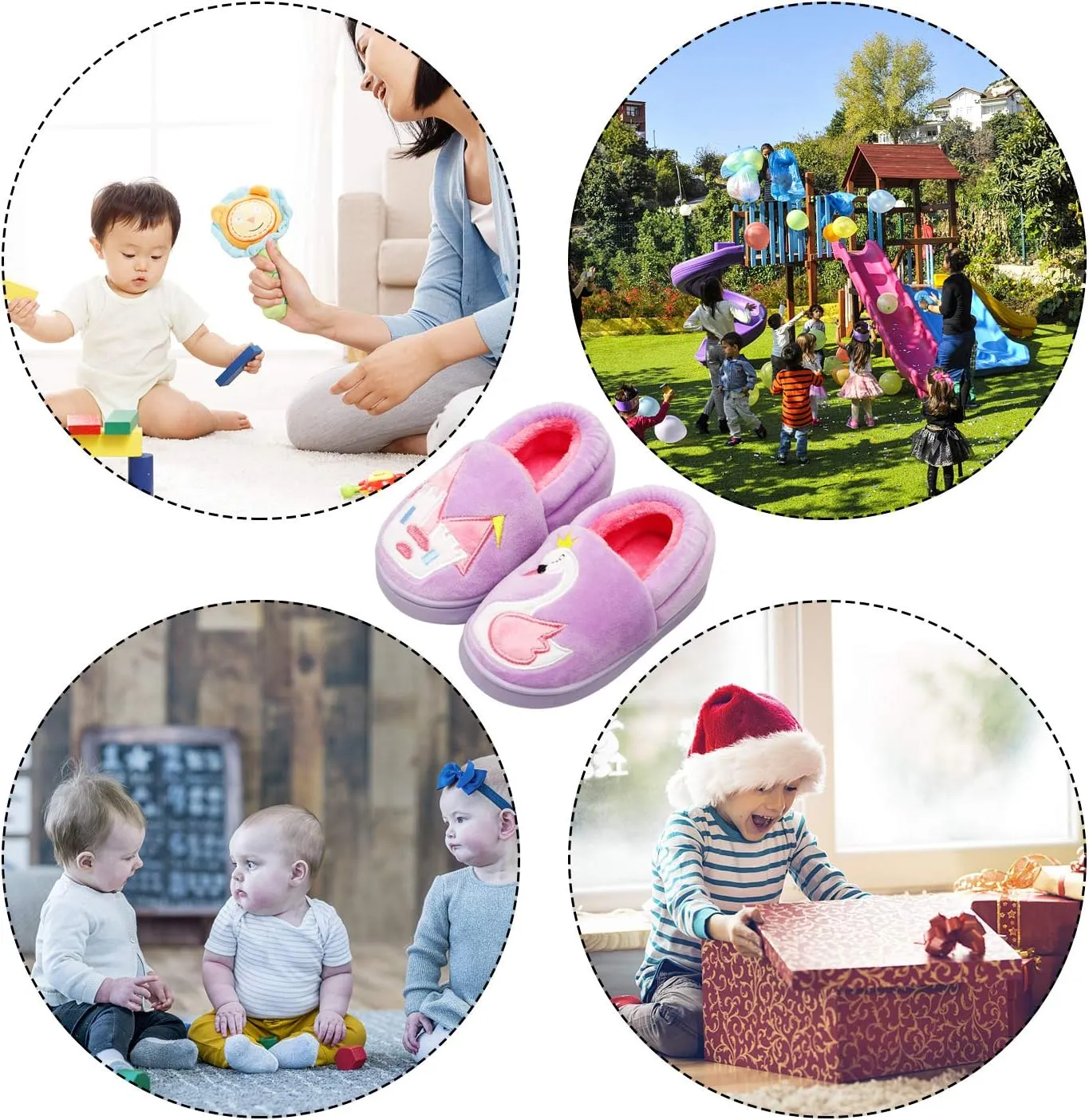 Centipede Demon Plush Warm Slippers for Girls Boys Kids Toddlers Winter Fur Lined Indoor House Home Shoes