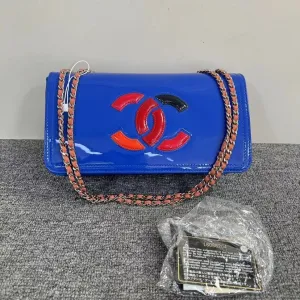 Chanel Wallet On Chain WOC Blue