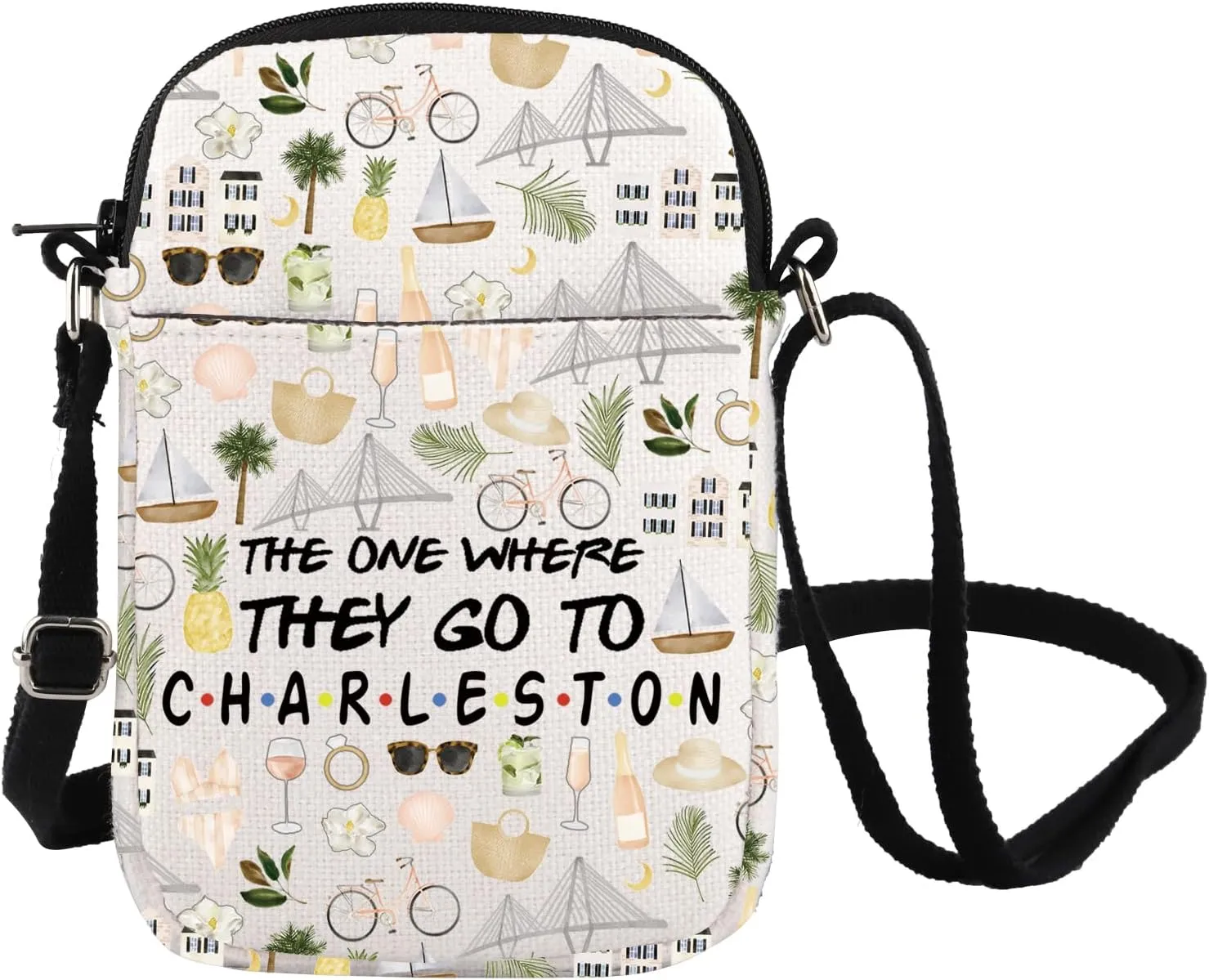 Charleston South Carolina Travel Crossbody Bag Charleston Souvenir Gift Charleston Vacation Messenger Bag