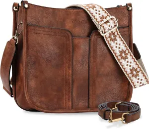 Chase Chic Crossbody Bags for Women, Vegan Leather Hobo Handbags Trendy Ladies Shoulder Bag Purse with 2 Adjustable Straps