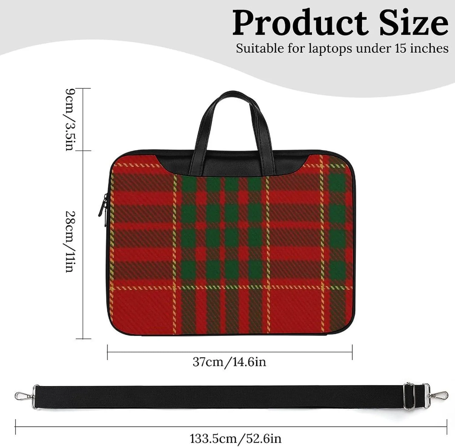 Checkered Black And White Handheld Single Shoulder Crossbody Laptop Bag Unisex