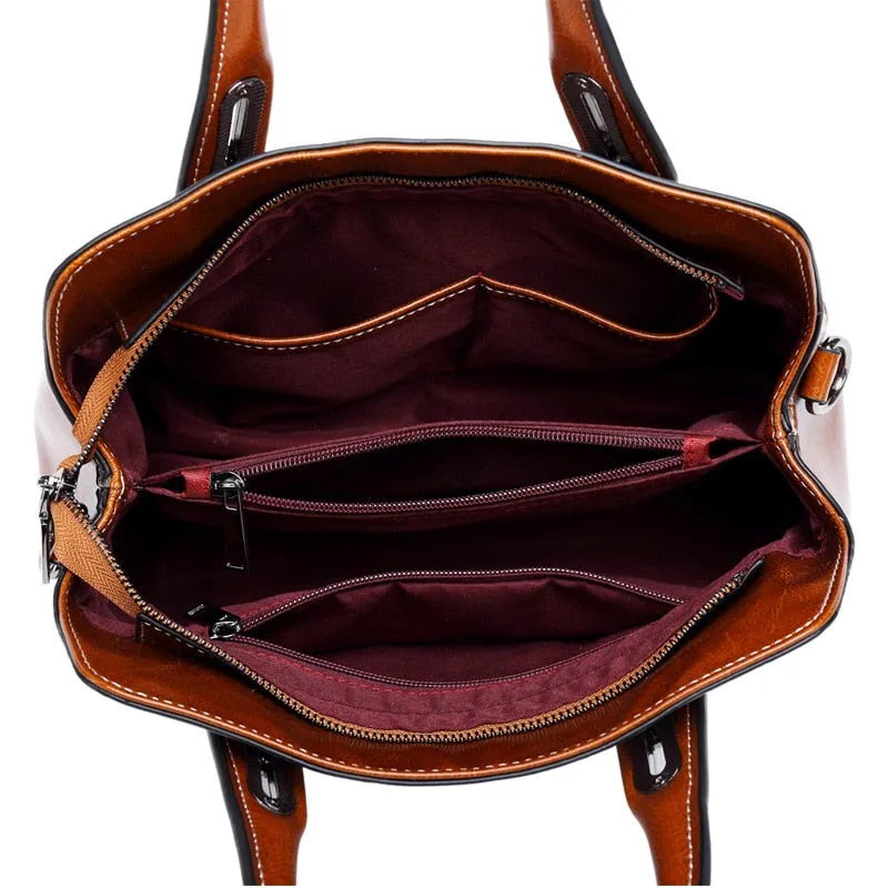 Chic Hand-Shoulder  Crossbody Satchel Leather Bags for Women