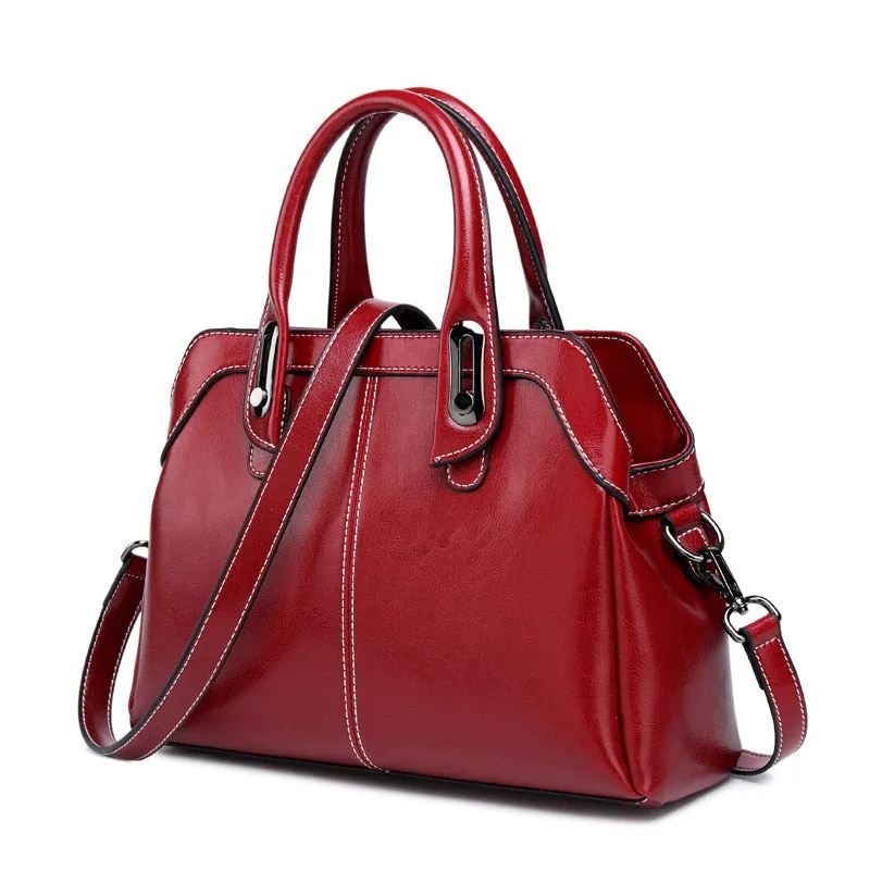 Chic Hand-Shoulder  Crossbody Satchel Leather Bags for Women