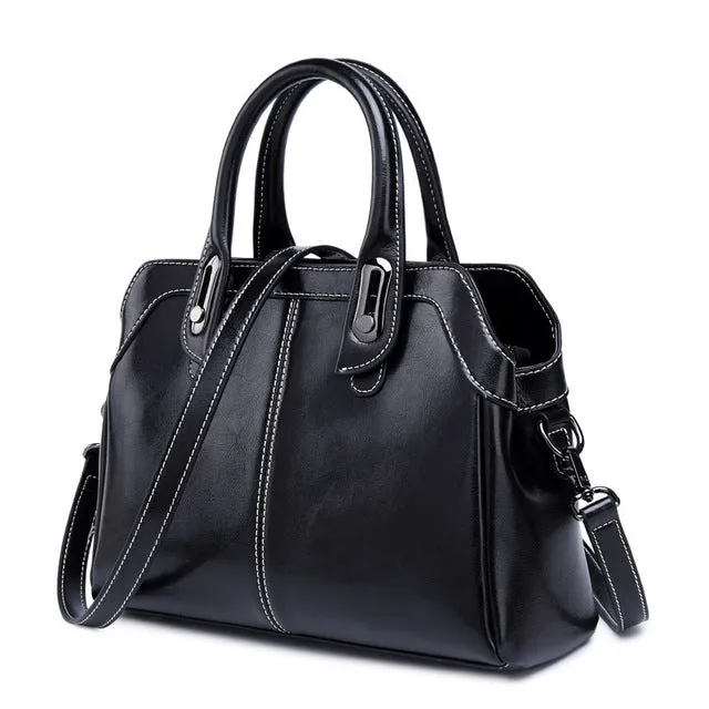 Chic Hand-Shoulder  Crossbody Satchel Leather Bags for Women