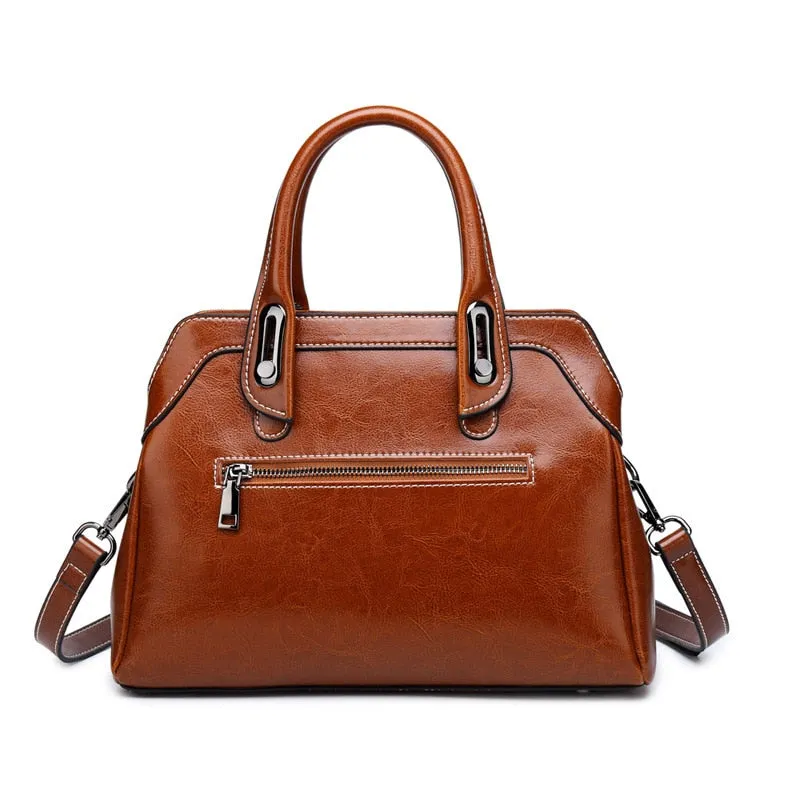 Chic Hand-Shoulder  Crossbody Satchel Leather Bags for Women