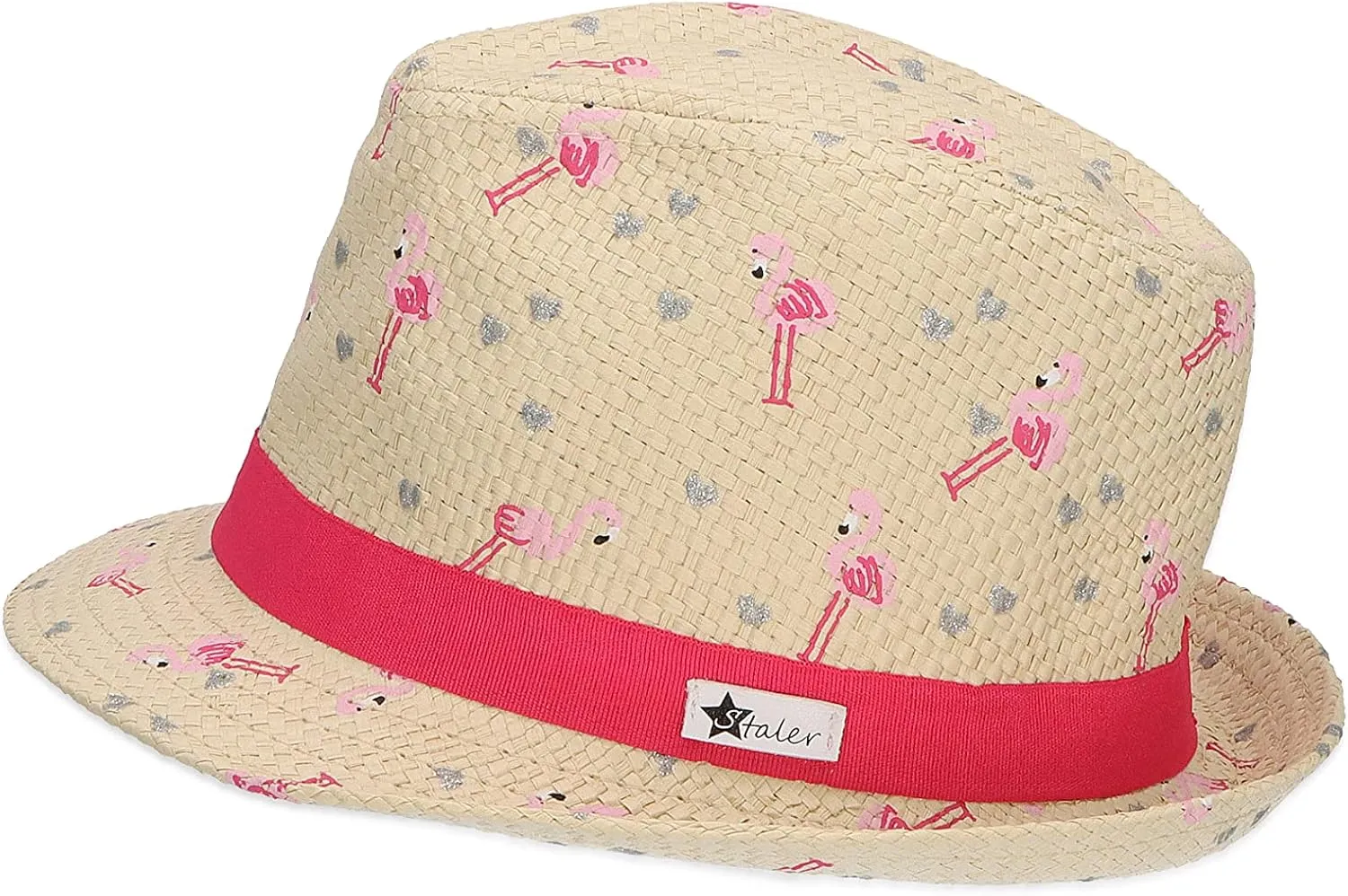 Children's Straw Hat with Flamen Design Hat Girls