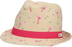 Children's Straw Hat with Flamen Design Hat Girls