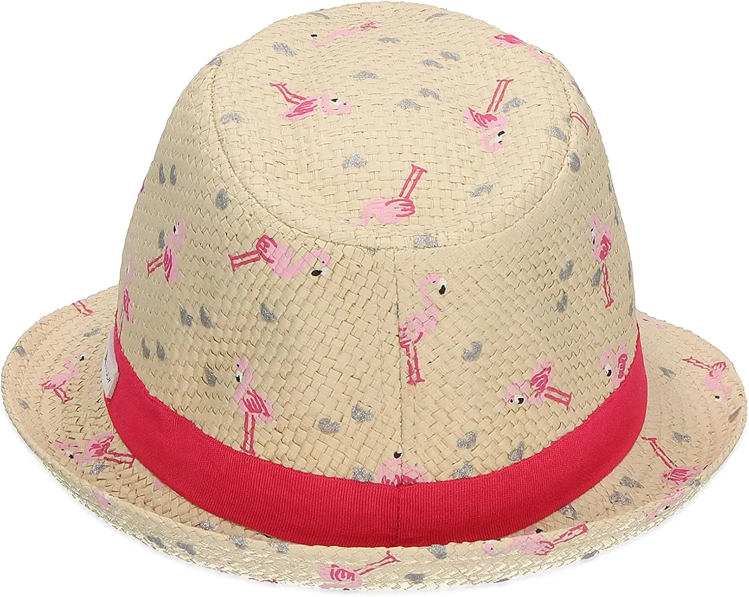 Children's Straw Hat with Flamen Design Hat Girls