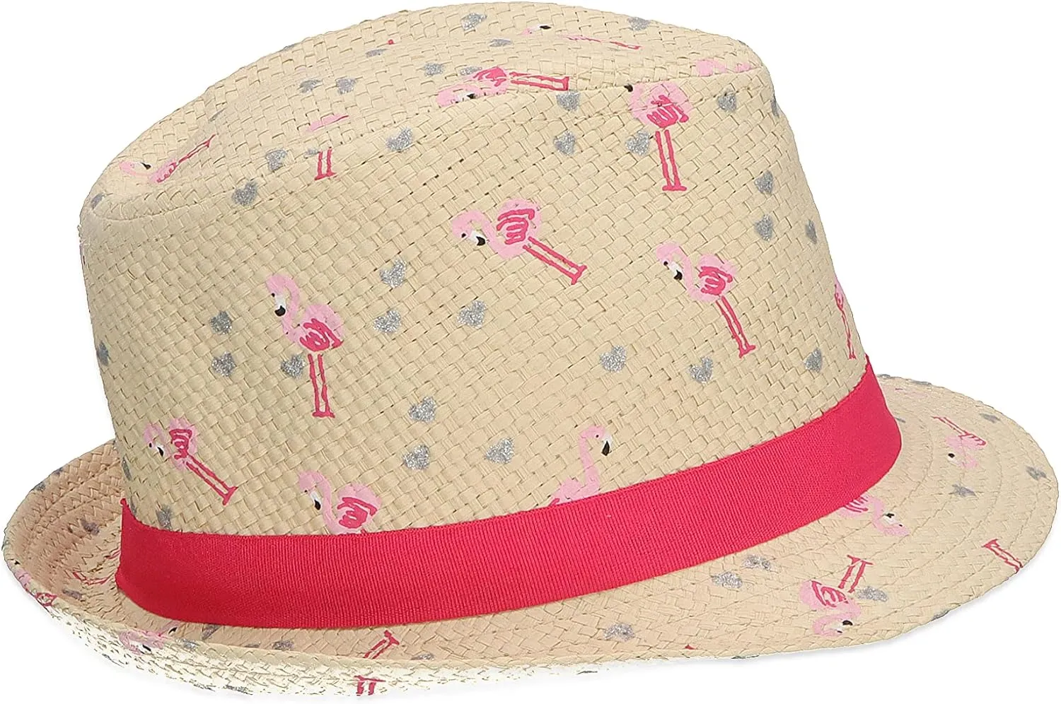 Children's Straw Hat with Flamen Design Hat Girls
