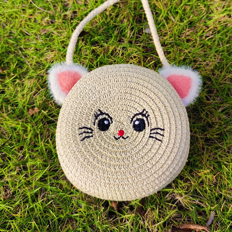 Children's Summer Trendy Woven Straw Cute Crossbody Bags