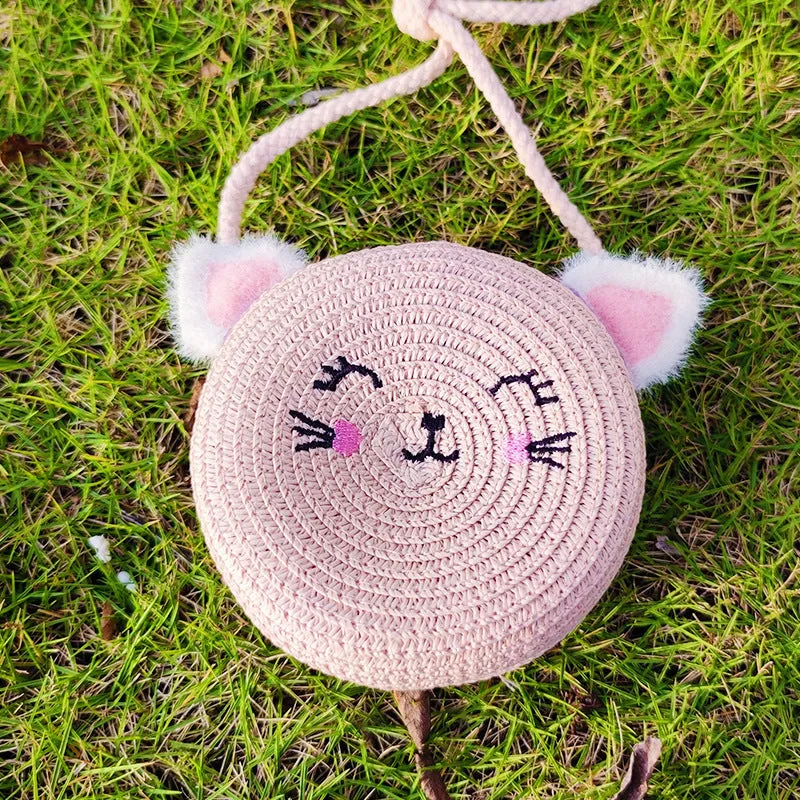 Children's Summer Trendy Woven Straw Cute Crossbody Bags