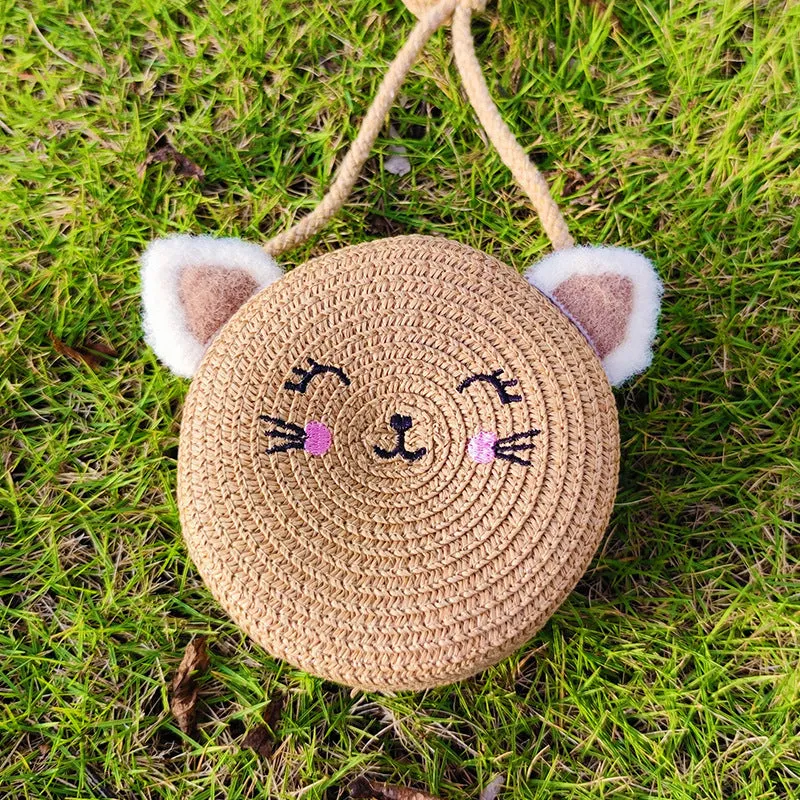 Children's Summer Trendy Woven Straw Cute Crossbody Bags