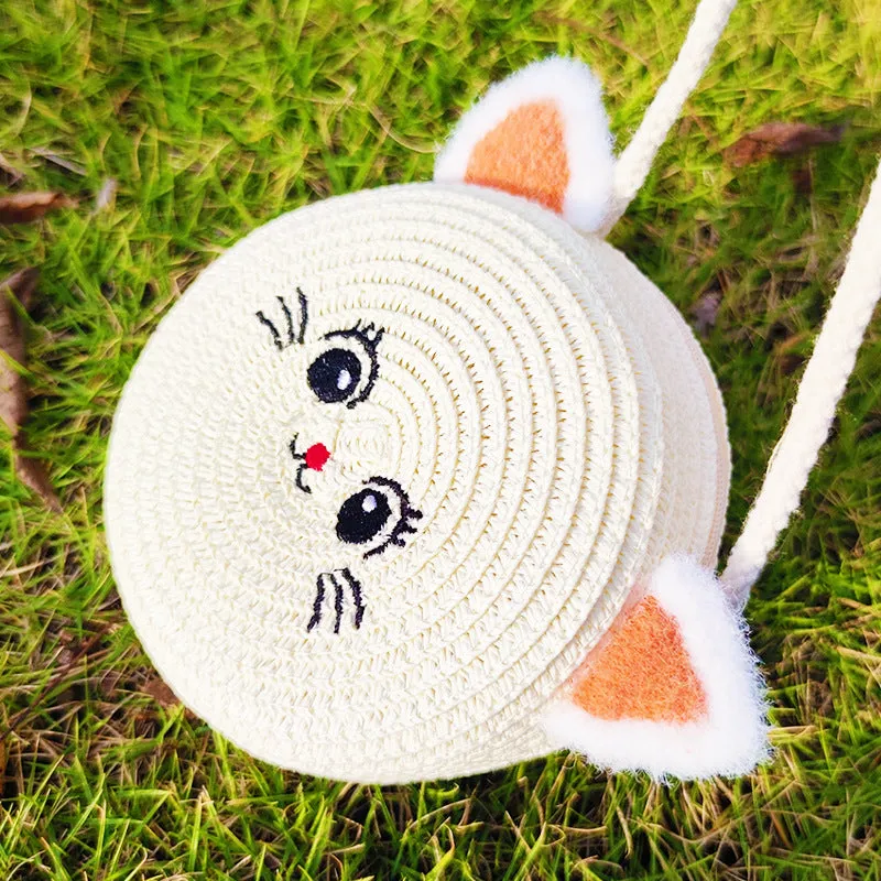 Children's Summer Trendy Woven Straw Cute Crossbody Bags
