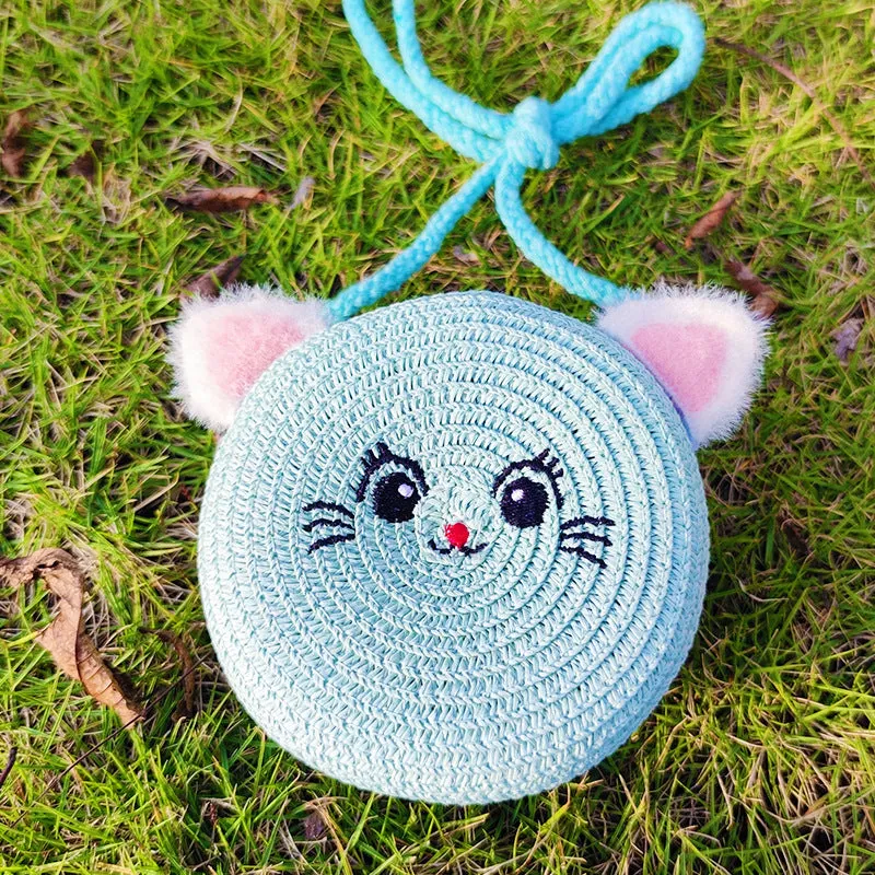 Children's Summer Trendy Woven Straw Cute Crossbody Bags