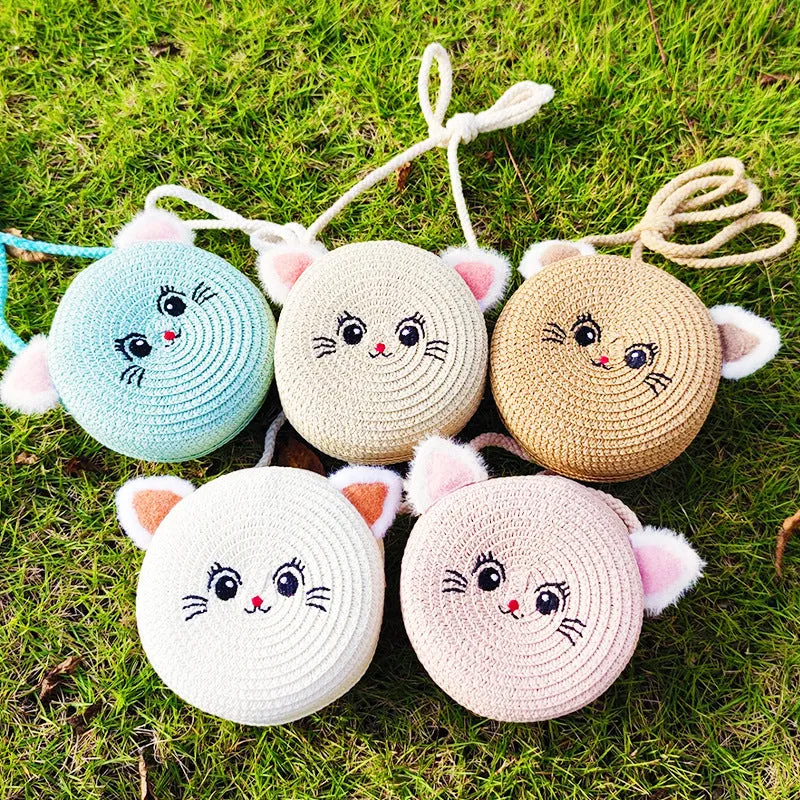 Children's Summer Trendy Woven Straw Cute Crossbody Bags
