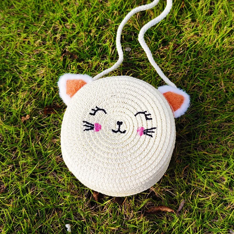 Children's Summer Trendy Woven Straw Cute Crossbody Bags