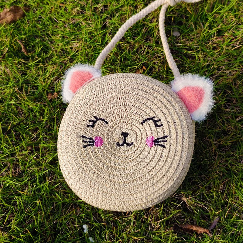 Children's Summer Trendy Woven Straw Cute Crossbody Bags