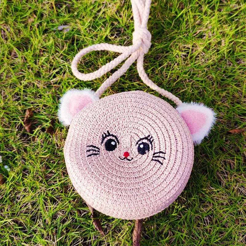 Children's Summer Trendy Woven Straw Cute Crossbody Bags