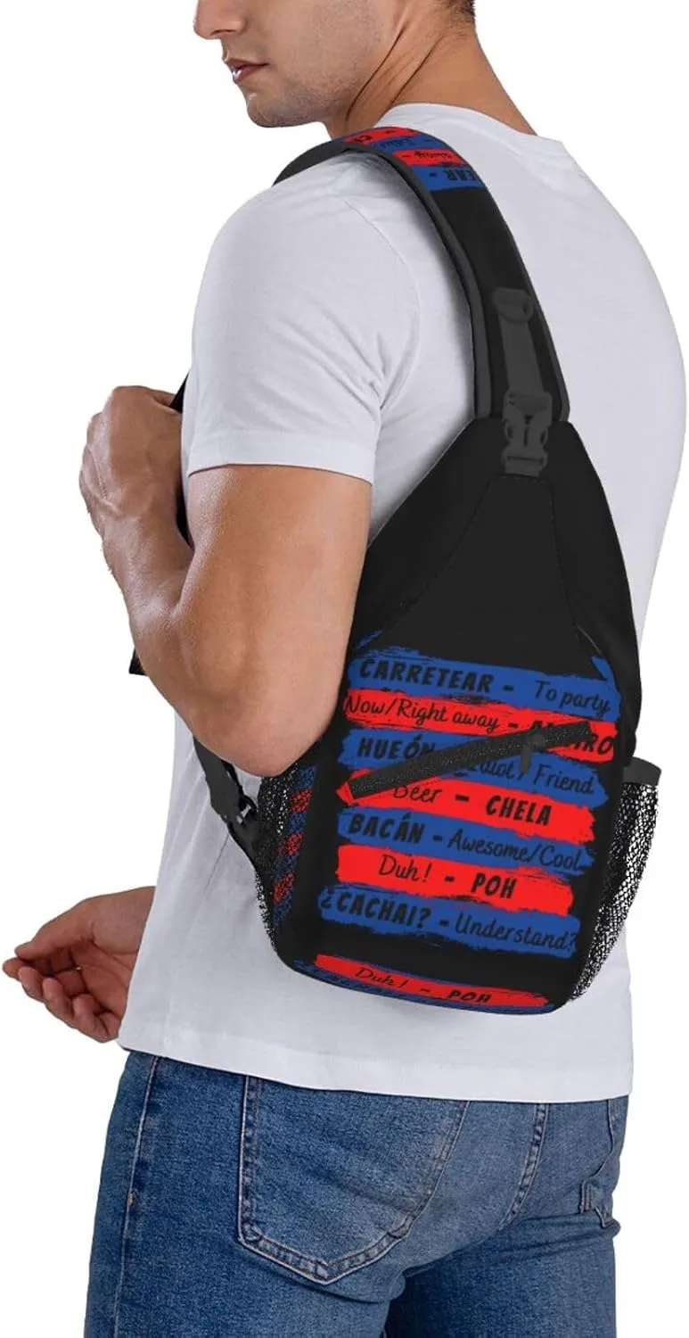 Chile Flag Chilean Slang Crossbody Bags Sling Backpack Cross Chest Bag Sports Shoulder Bag Gym Fanny Pack Adjustable Cycling Daypack Diagonally Rucksack for Running