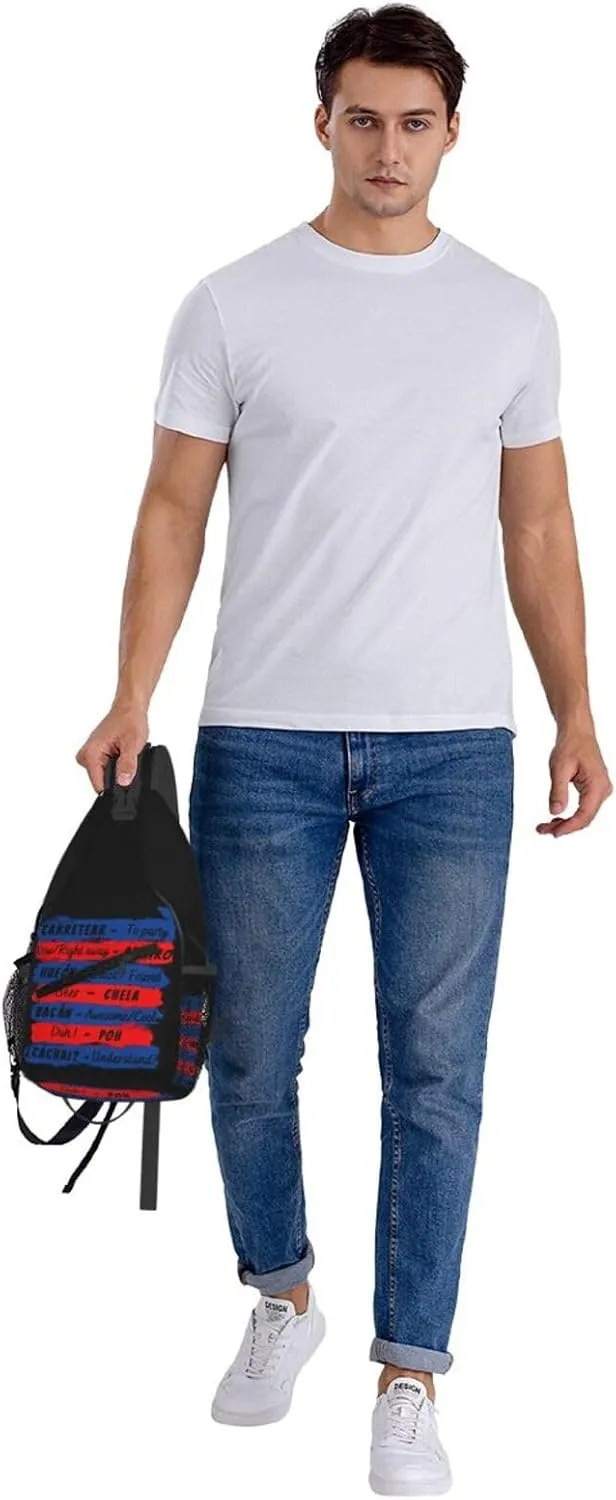Chile Flag Chilean Slang Crossbody Bags Sling Backpack Cross Chest Bag Sports Shoulder Bag Gym Fanny Pack Adjustable Cycling Daypack Diagonally Rucksack for Running