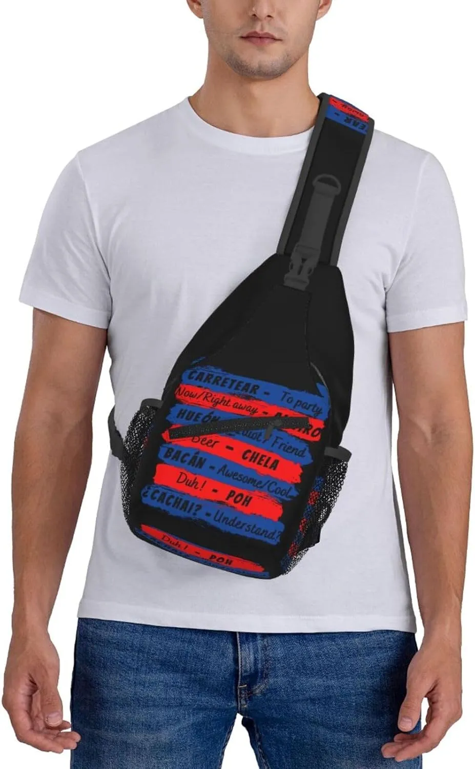 Chile Flag Chilean Slang Crossbody Bags Sling Backpack Cross Chest Bag Sports Shoulder Bag Gym Fanny Pack Adjustable Cycling Daypack Diagonally Rucksack for Running