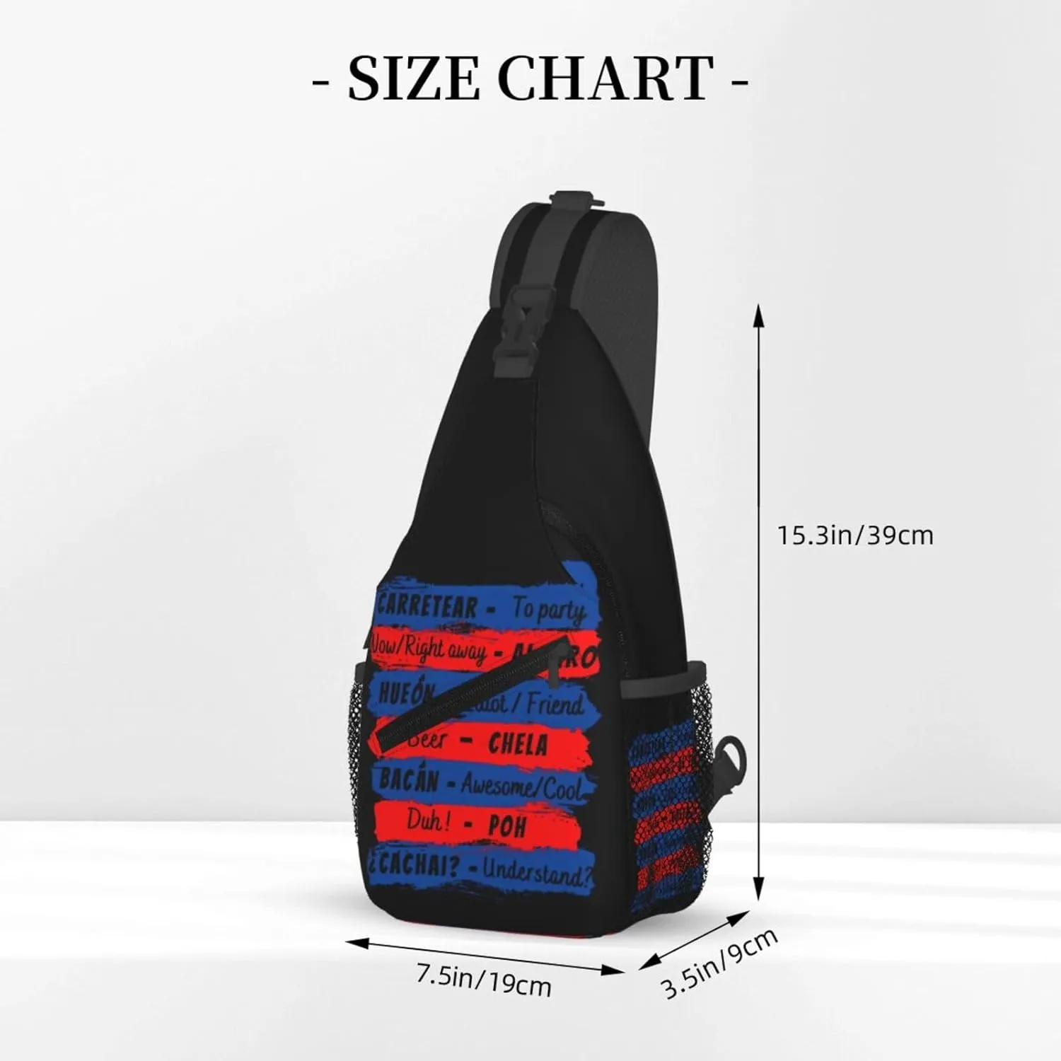 Chile Flag Chilean Slang Crossbody Bags Sling Backpack Cross Chest Bag Sports Shoulder Bag Gym Fanny Pack Adjustable Cycling Daypack Diagonally Rucksack for Running