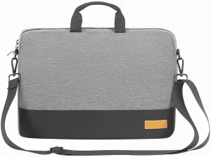 Classic Gray Laptop Bag 14-16 Inches for Men Large Capacity Briefcase Shoulder Portable Case for Carrying Business Document Notebook Ipad, Suitable for 14 Inch, 240106-1