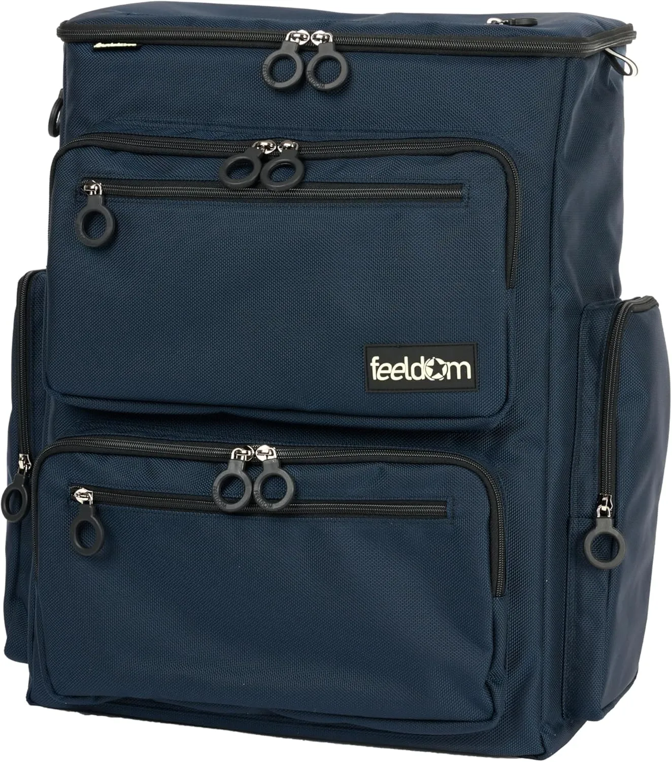Classic Large Adaptive Wheelchair Backpack for Back of Chair – 50L EZ-Access Respirator-Compatible Wheelchair Bag – Mobility Scooter & Electric Wheelchair Accessories, Navy Blue/Aqua